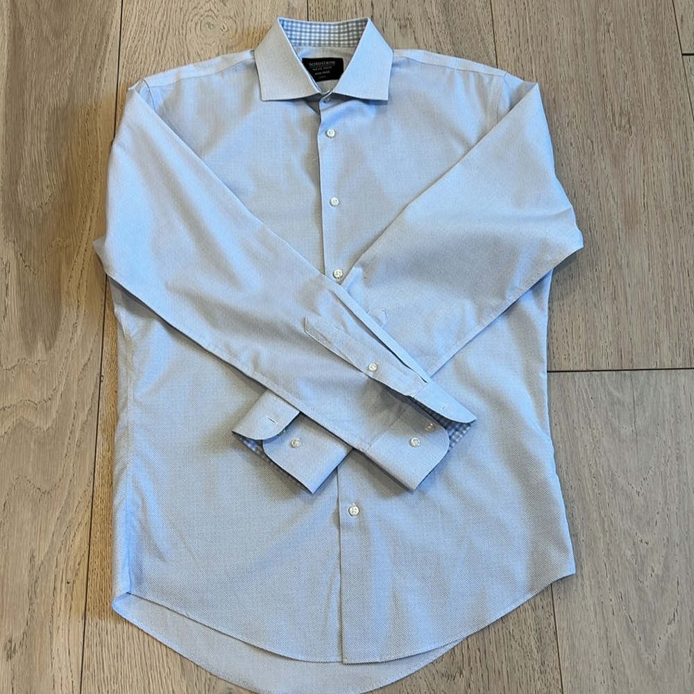 Nordstrom Non-Iron Trim Fit Dress Shirt in Size 15 - Picture 3 of 9